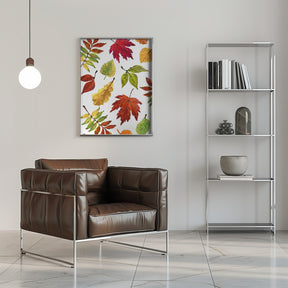 Painterly fall leaves Poster