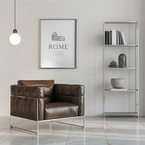 Rome coordinates with Colosseum sketch Poster