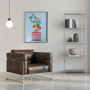 Peach Tree in Vase Poster