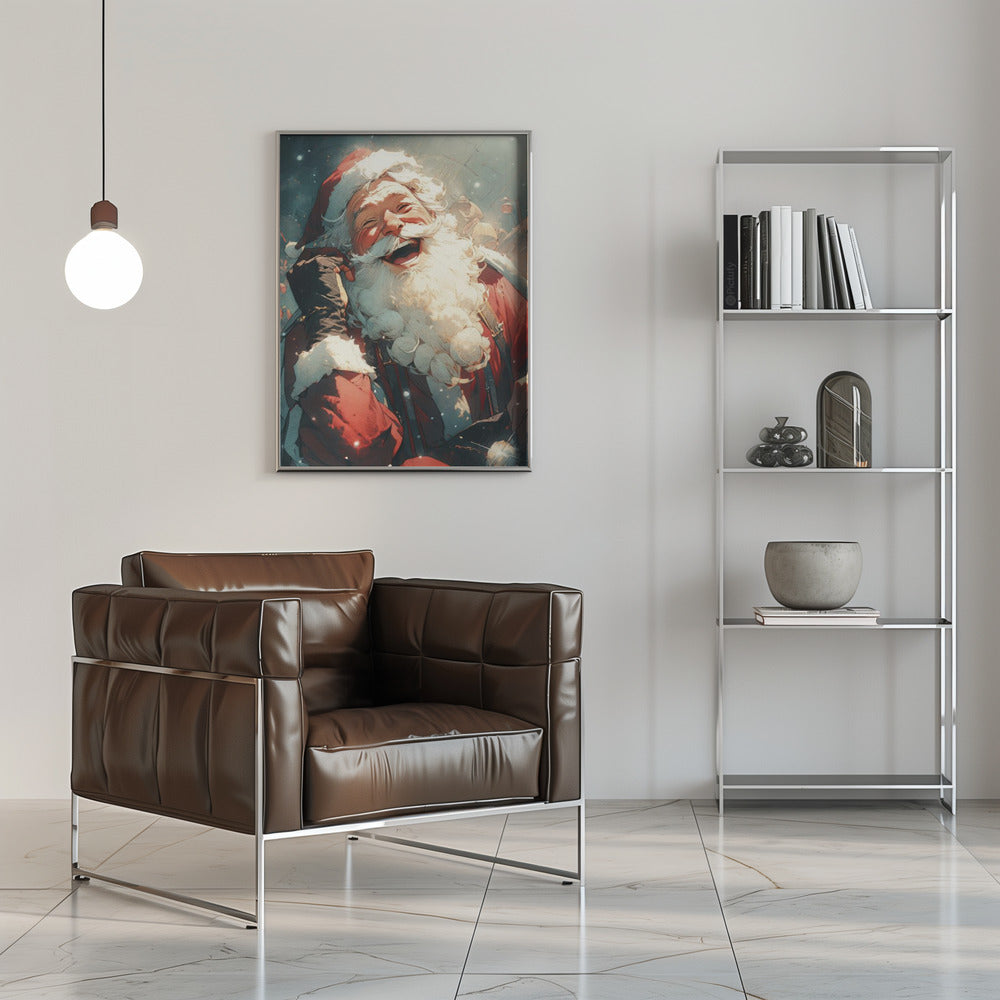 Laughing Santa Poster