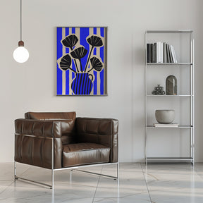 Striped Still Life Blue Poster