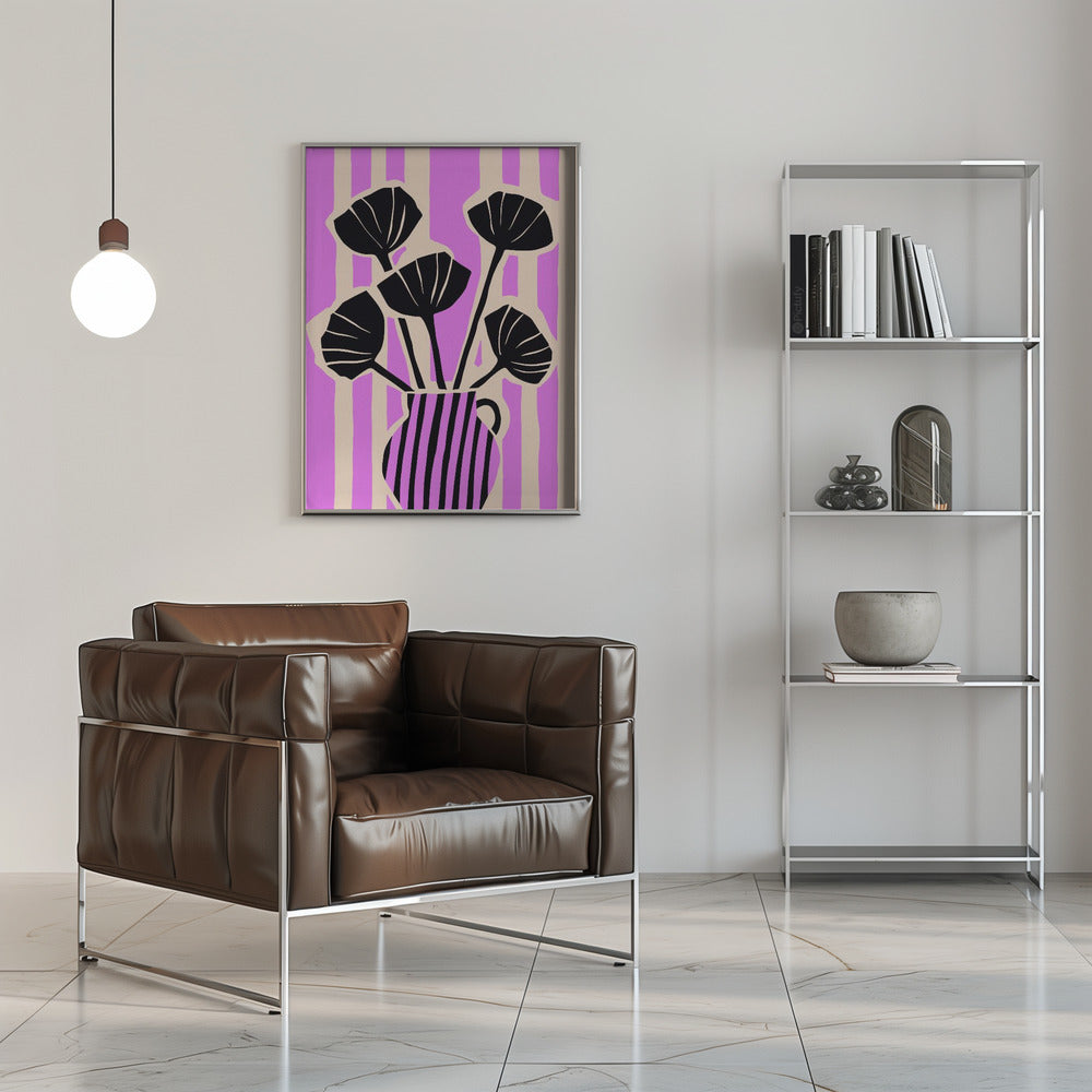 Stripes Still Life Purple Poster