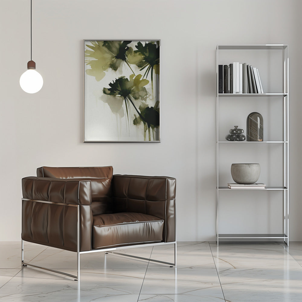 Green Flowers Poster