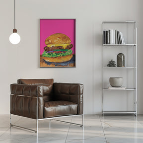 Burger Pink Poster