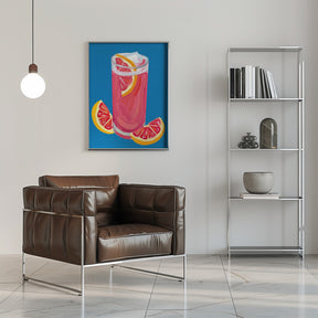 Grapefruit Paloma Blue Poster