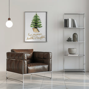 Cozy Christmas tree with holiday wishes Poster