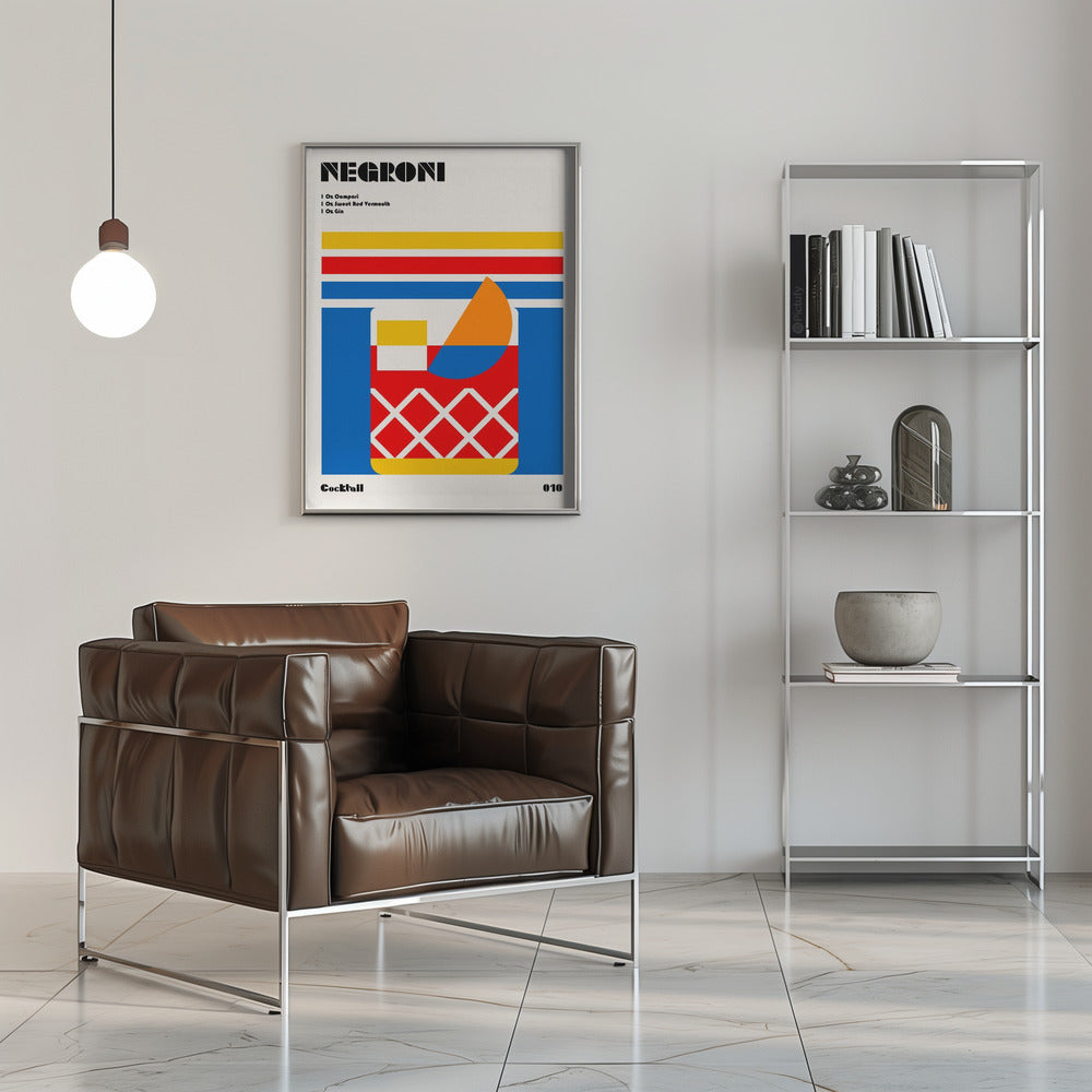 Negroni Bauhaus Cocktail Poster