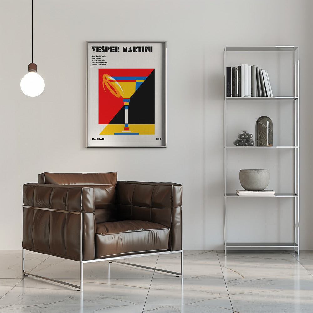 Vesper Martini Bauhaus Cocktail Poster