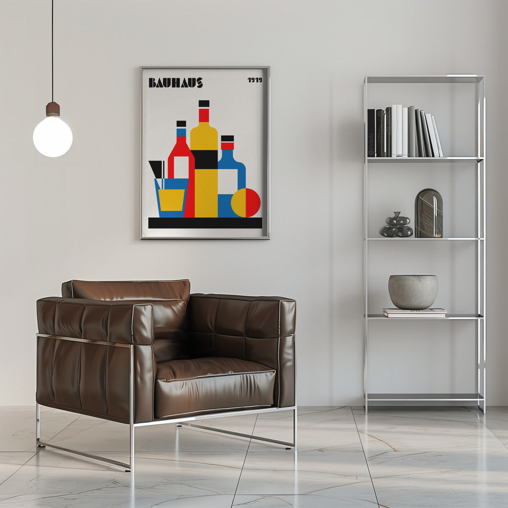 Bauhaus Wine Print Poster