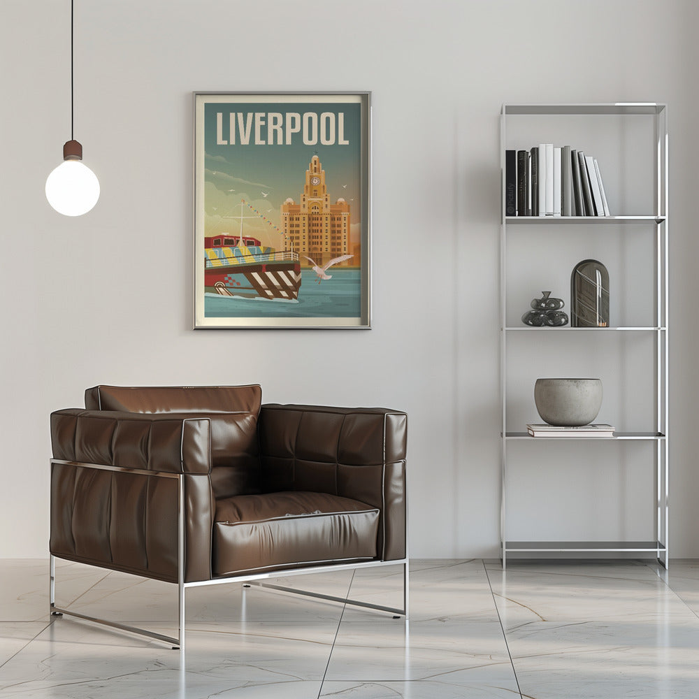 Liverpool Liver Building Travel Print Poster