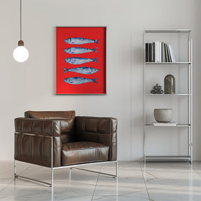 Sardines Berry Red Poster