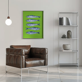 Sardines Lime Green Poster