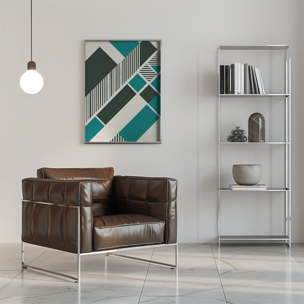 Geometric Teal Poster