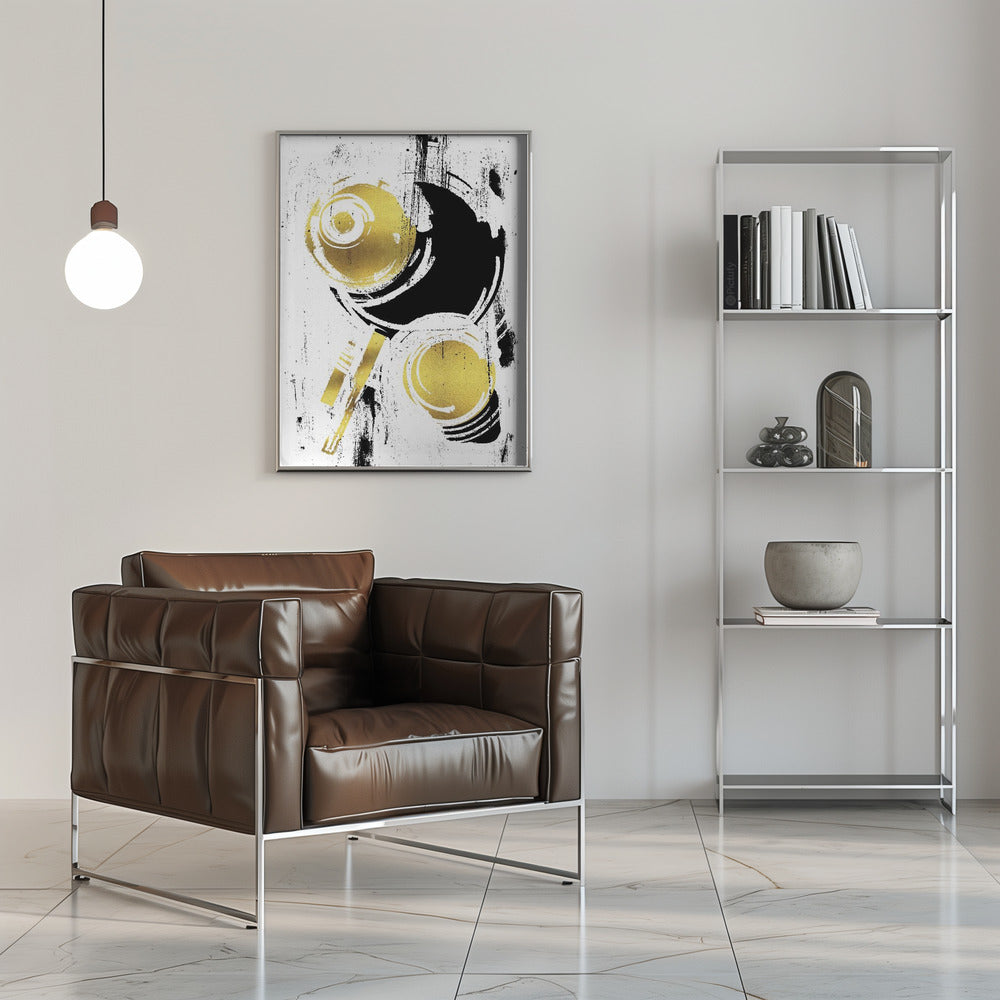 ABSTRACT ART Flying spheres Poster