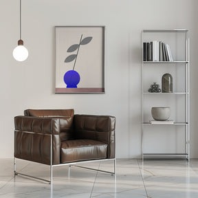 Blue round vase Poster