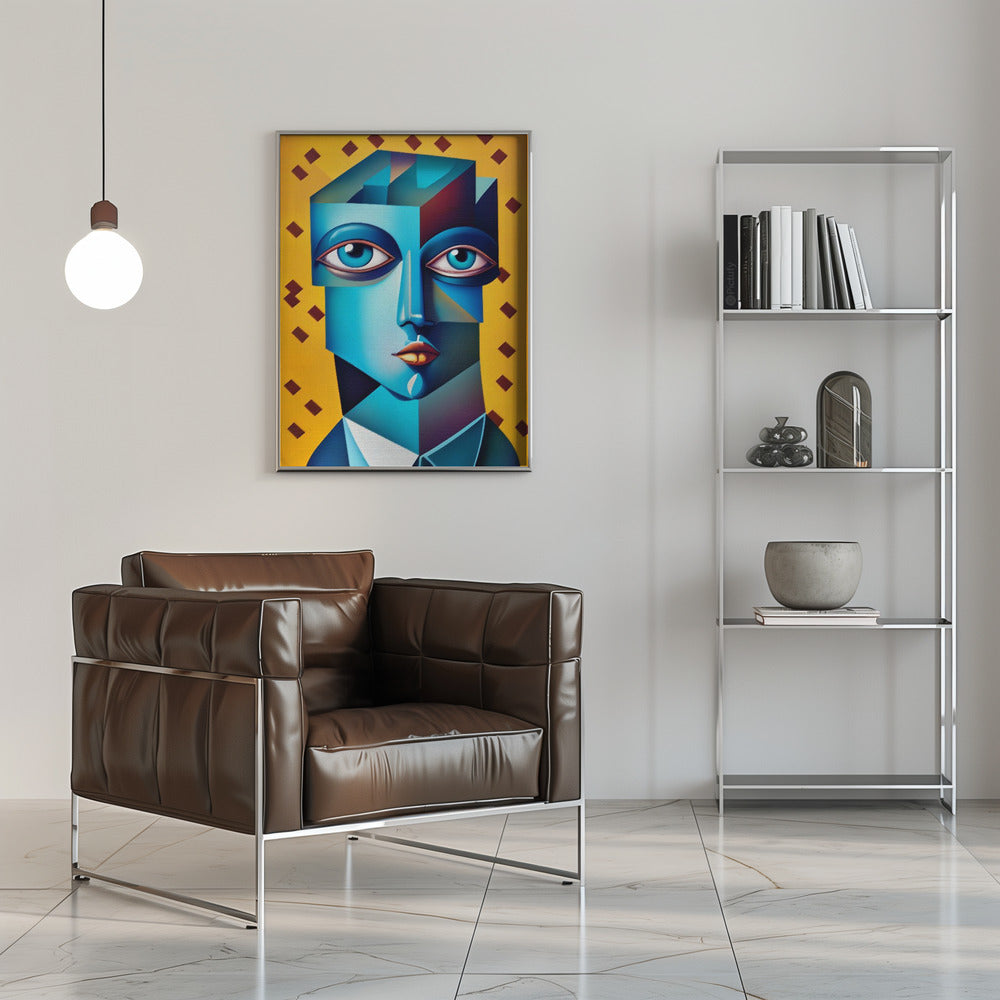 Cubist Abstract Face Poster