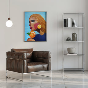 Woman With Orange Poster