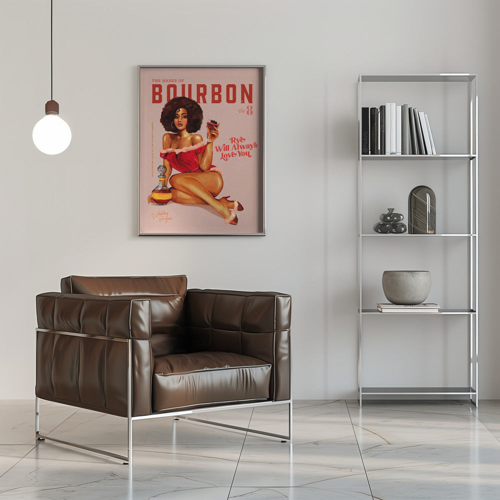 Babes of Bourbon Vol 8 Vintage Pinup Girl With Afro Poster