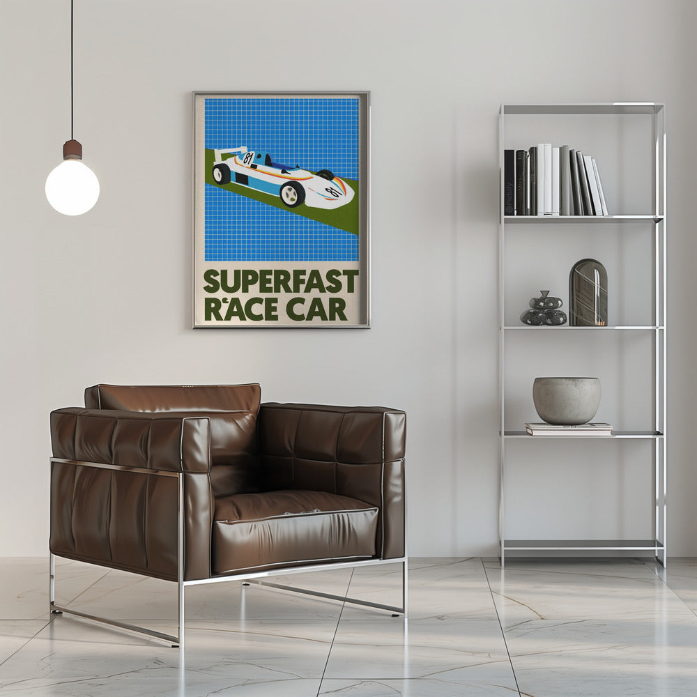 Superfast Race Car Poster