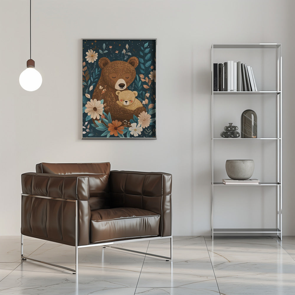 Mama Bear With Cub Poster