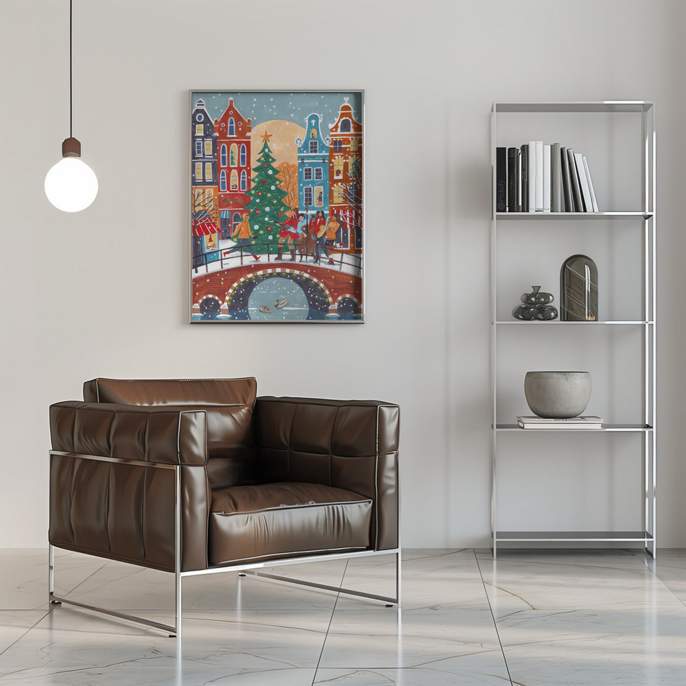 Snowfall in Amsterdam Poster