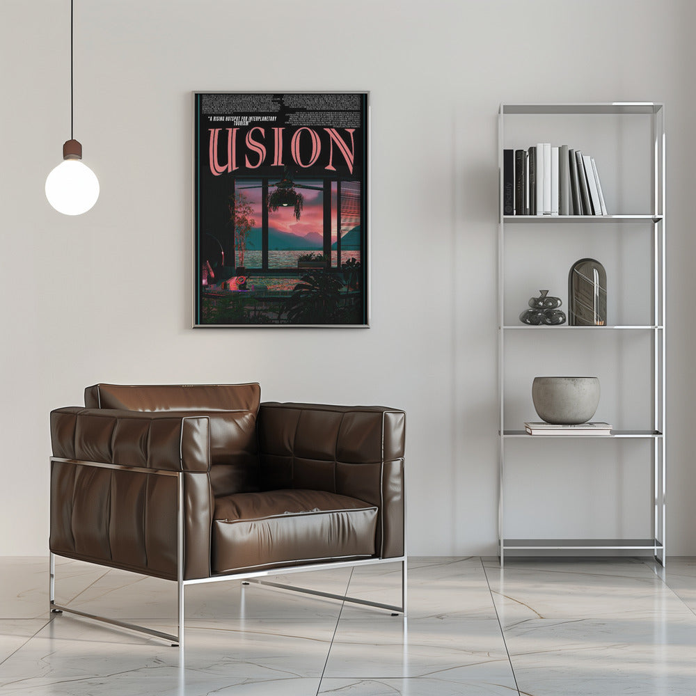 USION Fiction Vaporwave travel poster Poster