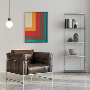 Abstract Mod Cube Beige Poster