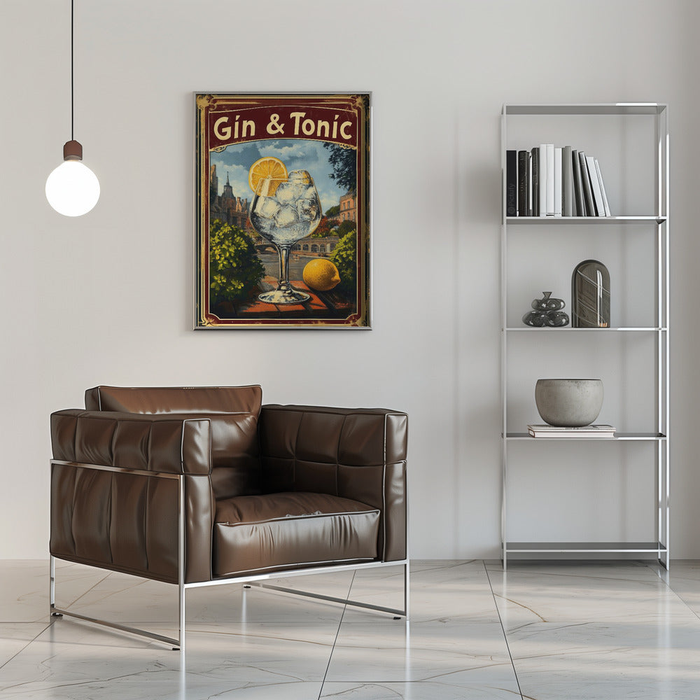 Gin &amp; Tonic Vintage Poster