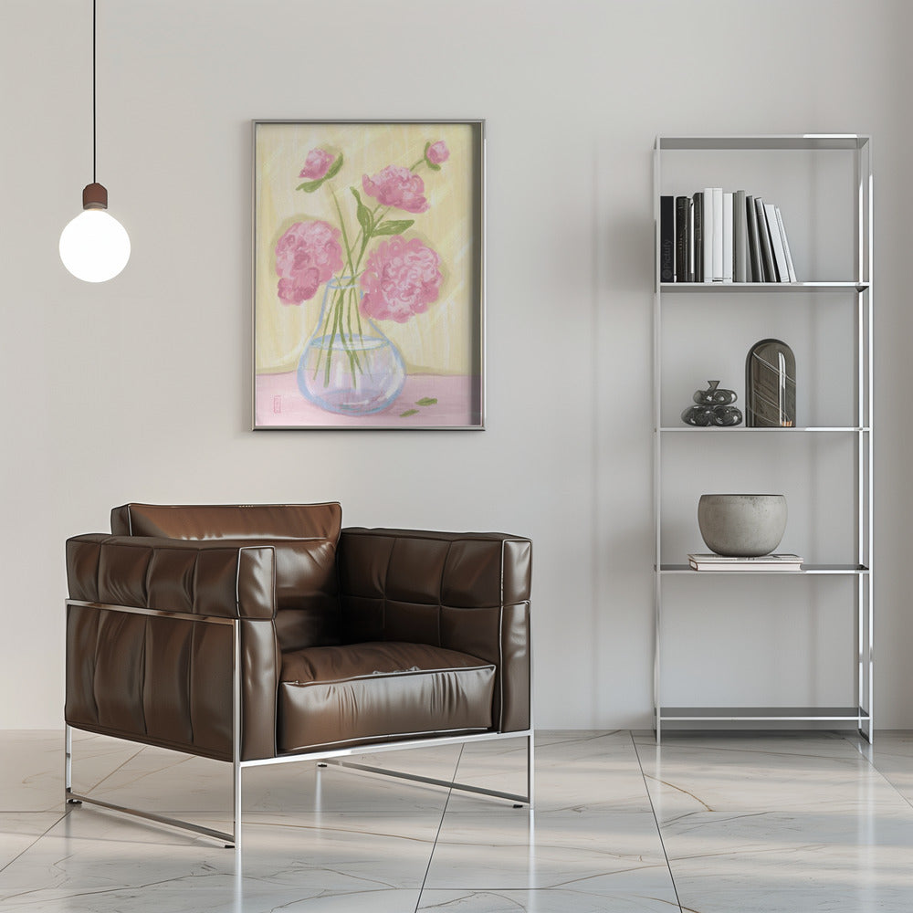 A Vase of Peonies Poster