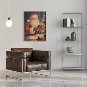 Santa Reading I Poster