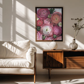 Arleth ranunculus bouquet in warm pink Poster