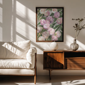 Valenty painterly peonies Poster