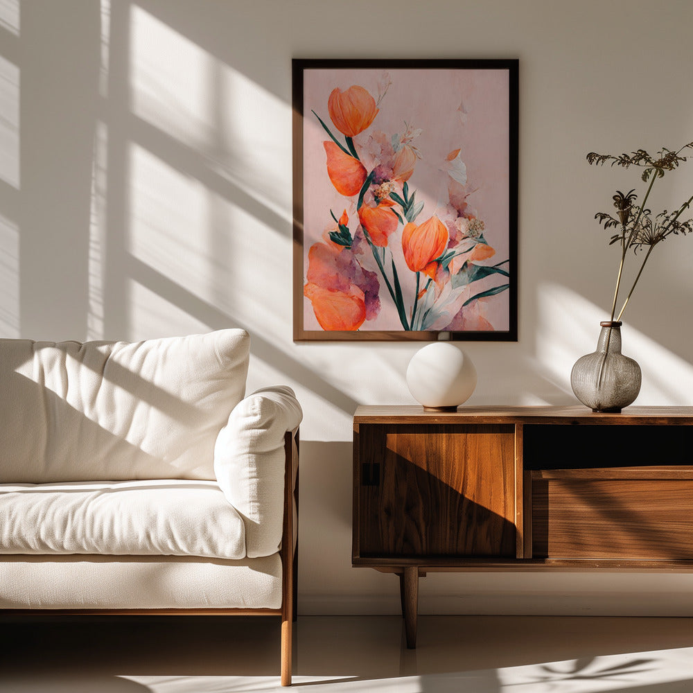 Orange Tulips Poster