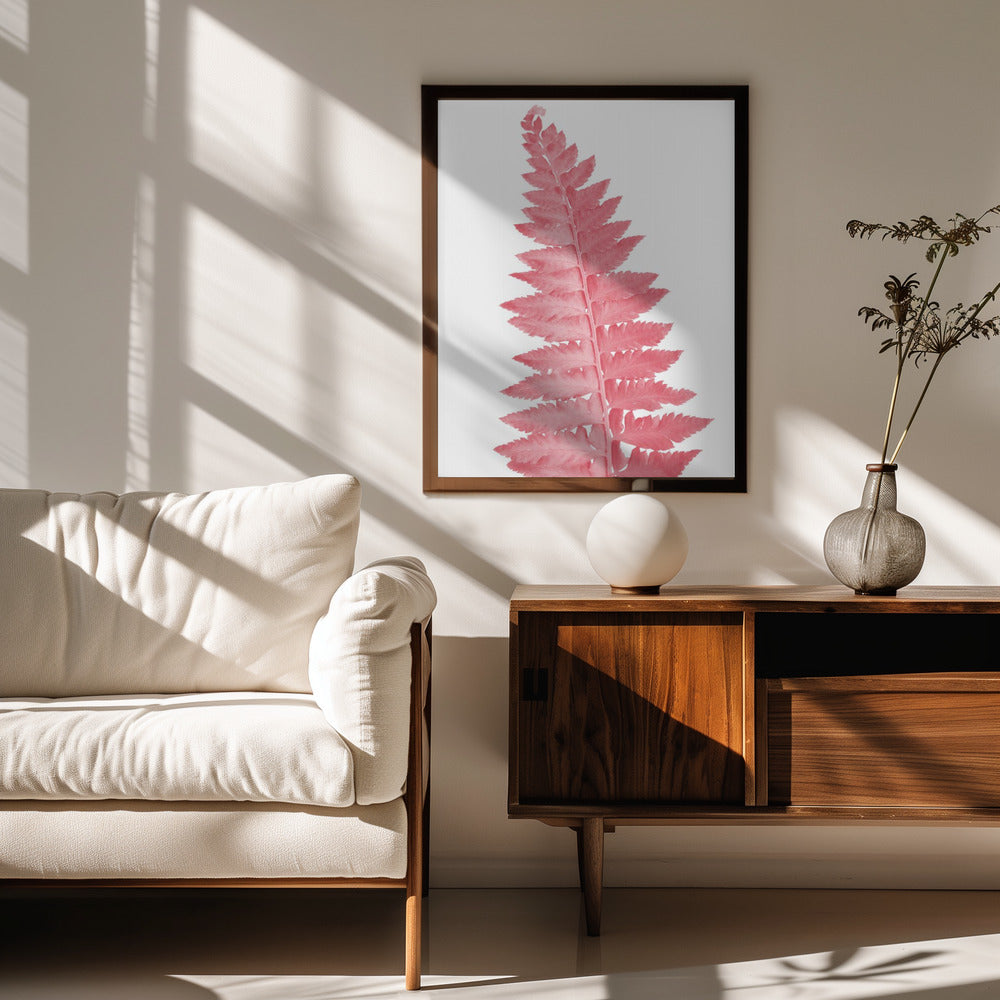 Pink fern leaf Poster