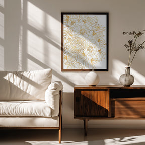 Nanette floral art in gold Poster