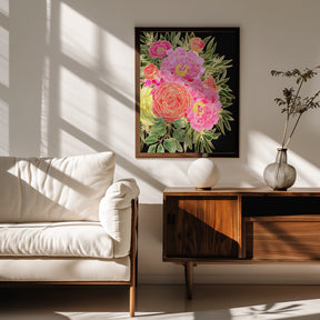 Nanette floral art in bright colors Poster