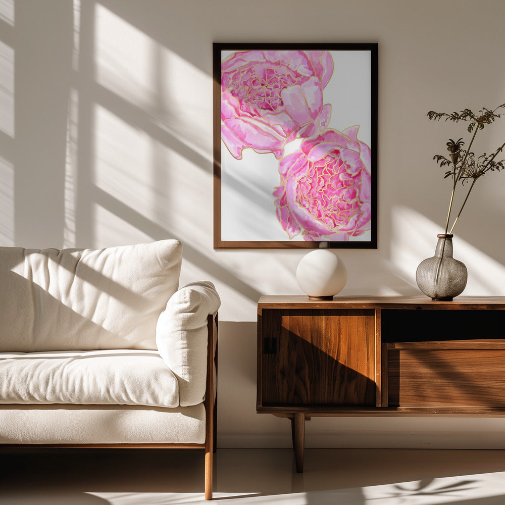 Sally's peonies Poster