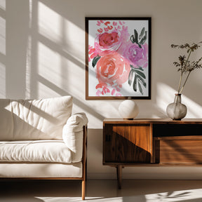 Maeko loose watercolor florals I Poster