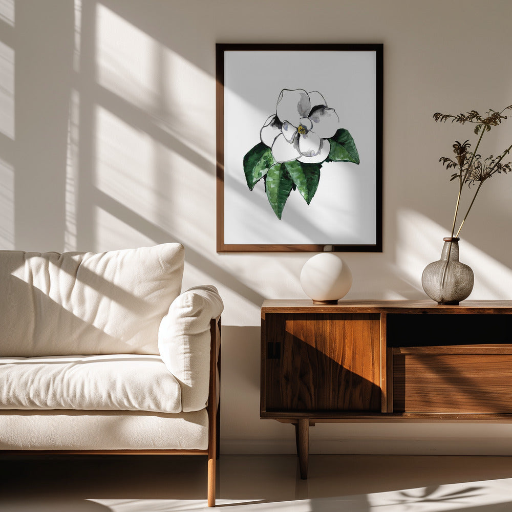 White magnolia Poster