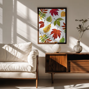 Painterly fall leaves Poster