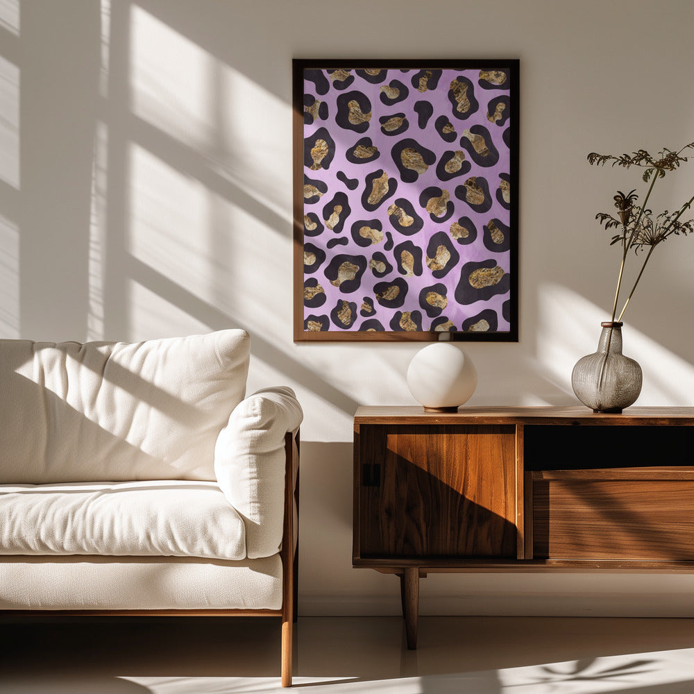 Gold leopard print pink Poster