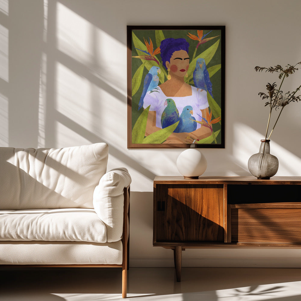 Frida and birds Poster