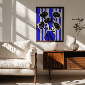 Striped Still Life Blue Poster