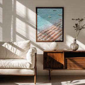 Positano Beach Scene Poster