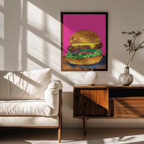 Burger Pink Poster