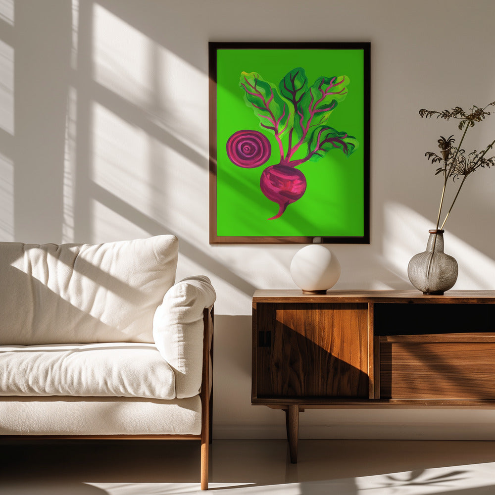 Beetroot Swirl Green Poster