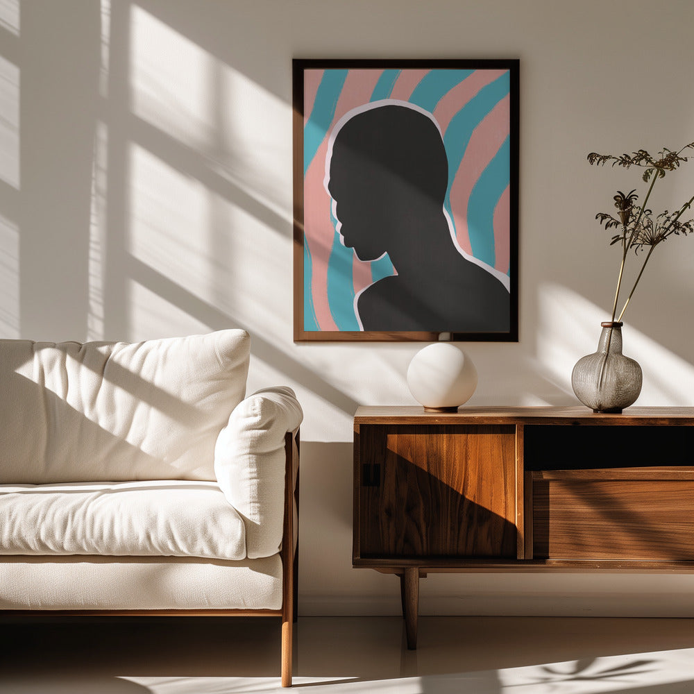 Anonymous Portrait In Neon Lights Poster