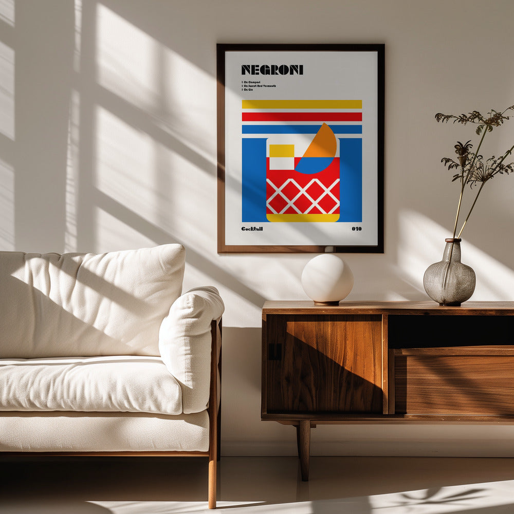 Negroni Bauhaus Cocktail Poster