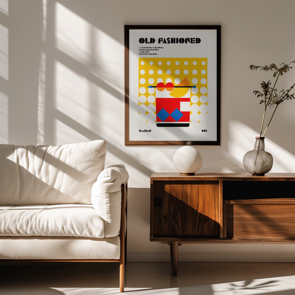 Old Fashioned Bauhaus Cocktail Poster