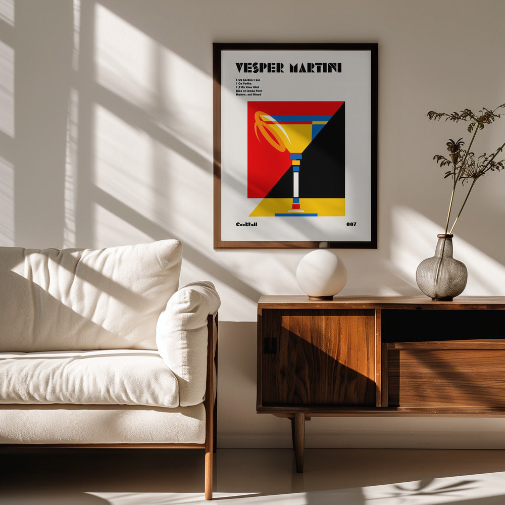 Vesper Martini Bauhaus Cocktail Poster